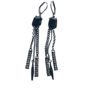 Hematite Linear Earrings